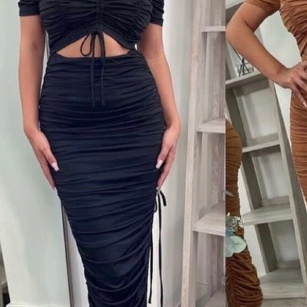 NWT Black Ruched One Dress